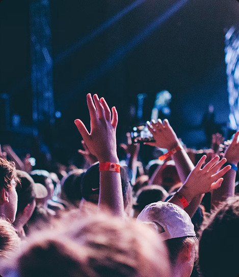 Photo of accredited festival goers